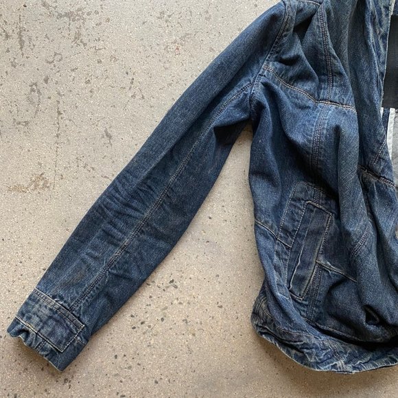 DRKSHDW Distressed Denim Drape Front Jacket - Sm - Picture 5 of 9